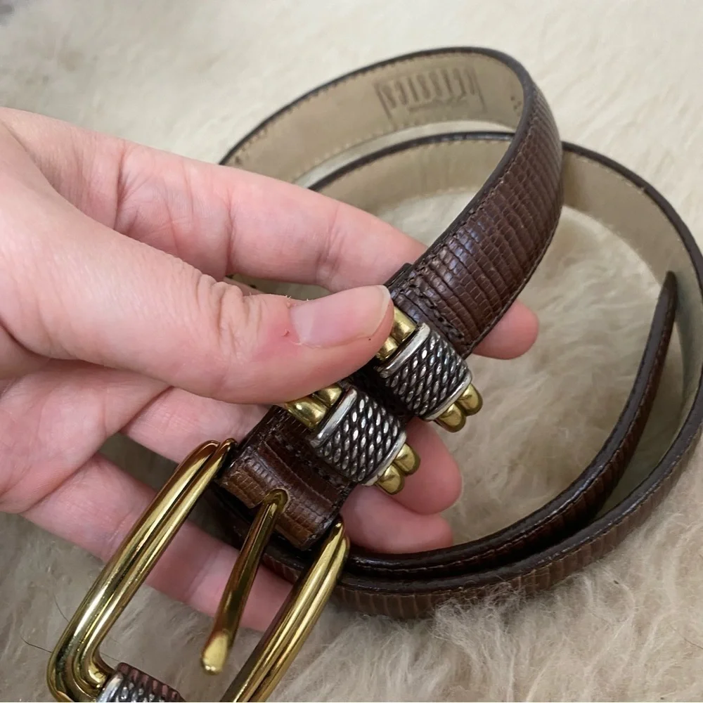 [Brighton] Brown Leather Gold Hardware Westen Boho Belt